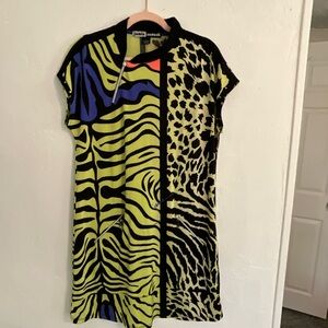 Jamie Sadock Mixed Animal Print Sleeveless Golf Dress L